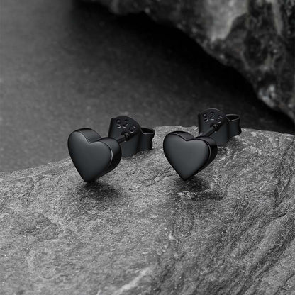 Sterling Silver Heart Stud Earrings for Kids