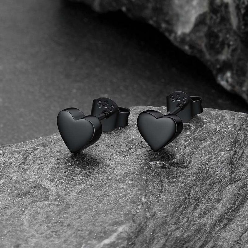 Sterling Silver Heart Stud Earrings for Kids