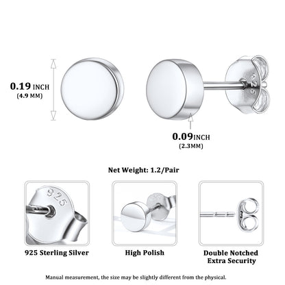 Sterling Silver Dot Stud Earrings for