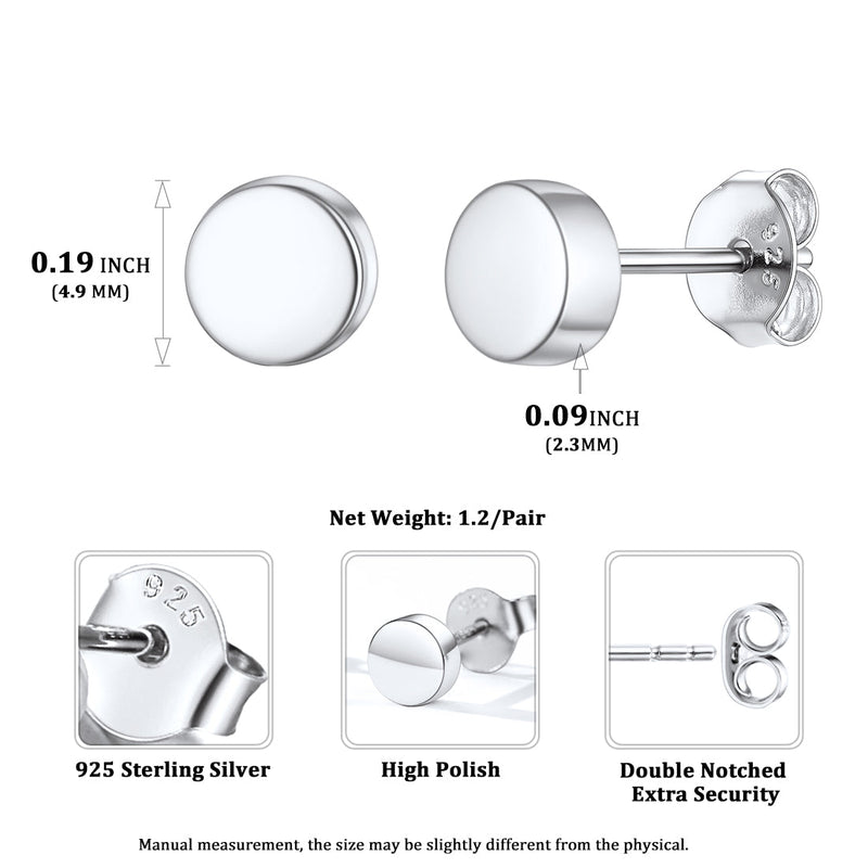 Sterling Silver Dot Stud Earrings for