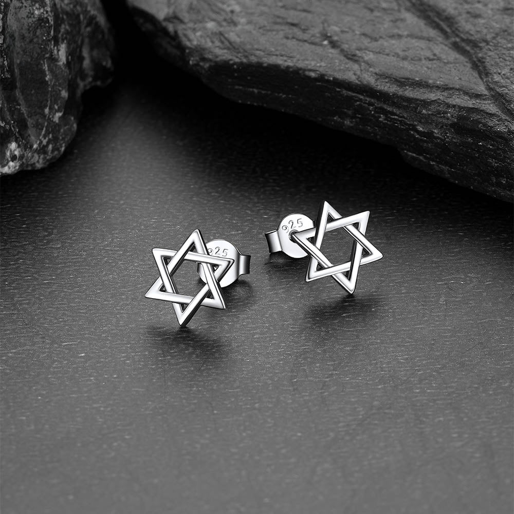 Classic Jewish Star of David Stud Earrings for
