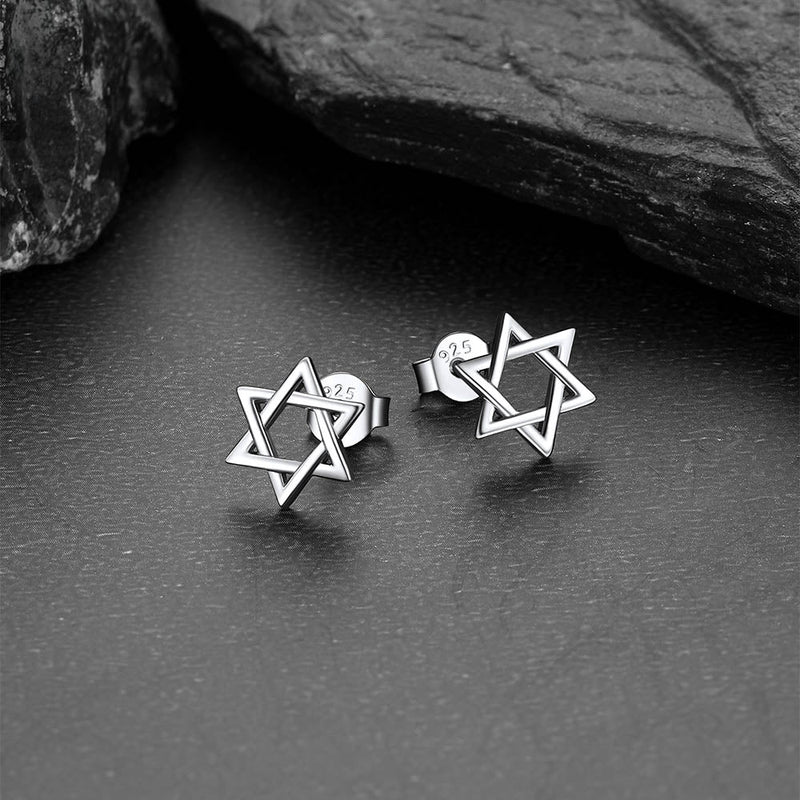 Classic Jewish Star of David Stud Earrings for