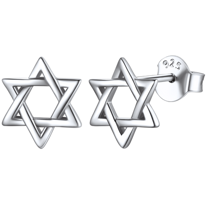 Classic Jewish Star of David Stud Earrings for