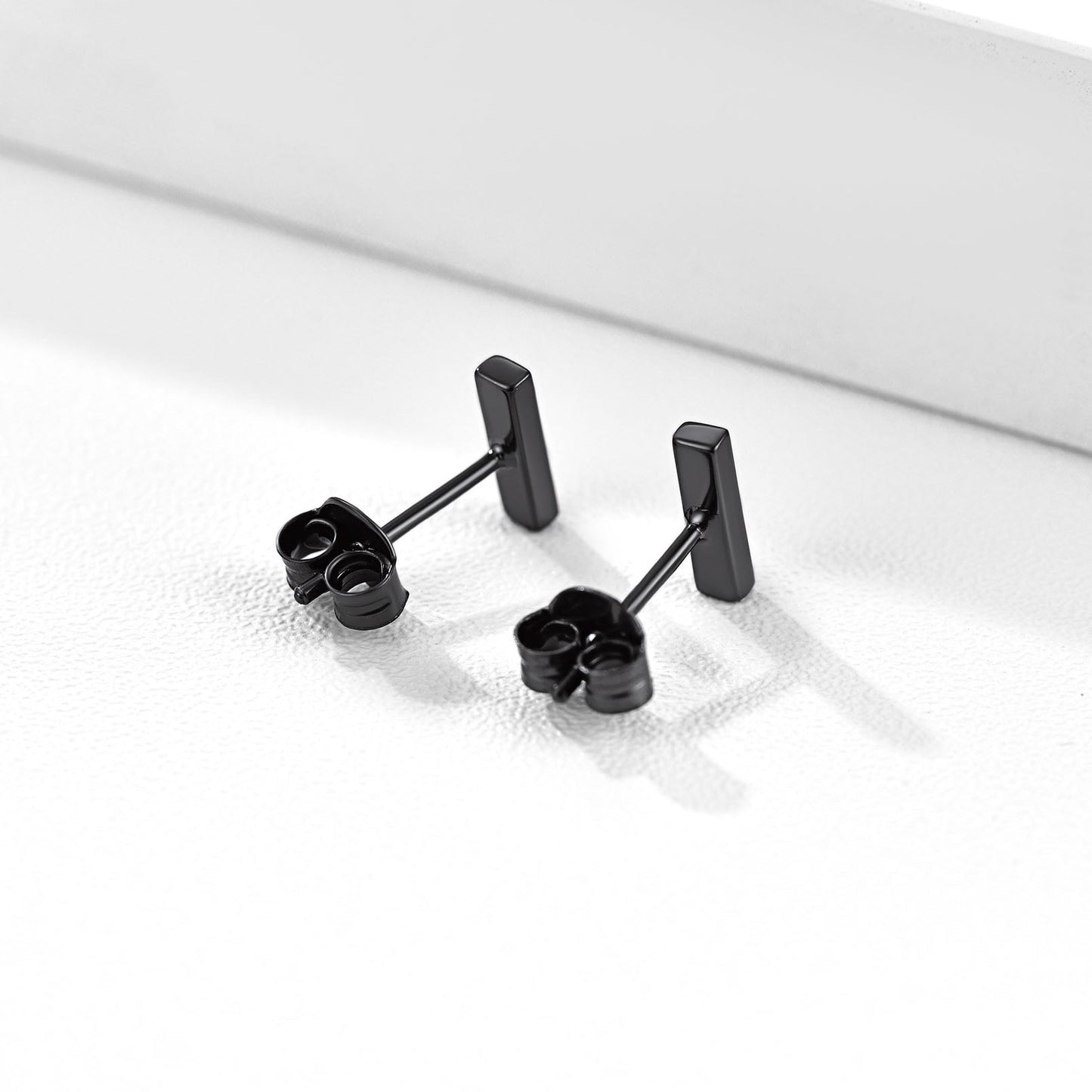 Sterling Silver Simple Bar Stud Earrings for