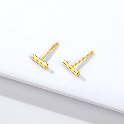 Sterling Silver Simple Bar Stud Earrings for