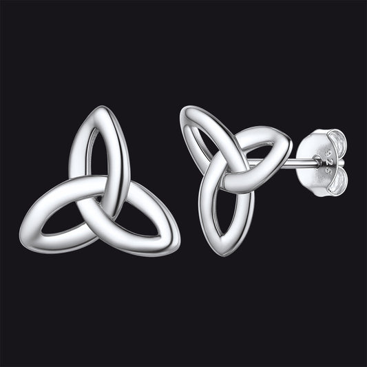 Silver Celtic Knot Stud Earrings for