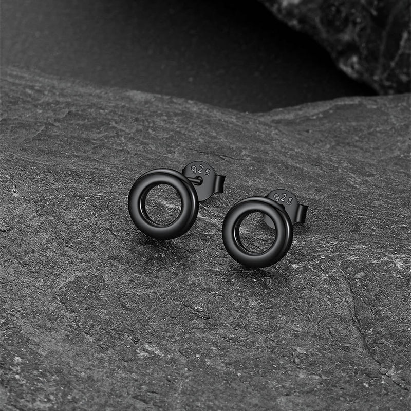 Sterling Silver Classic Circle Stud Earrings for