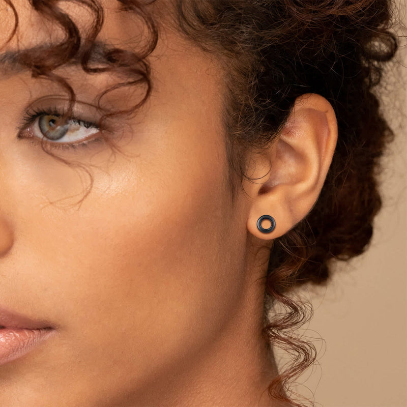 Sterling Silver Classic Circle Stud Earrings for