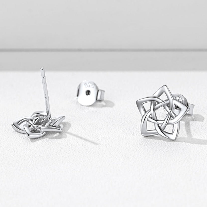 Celtic Pentagram Stud Earrings for