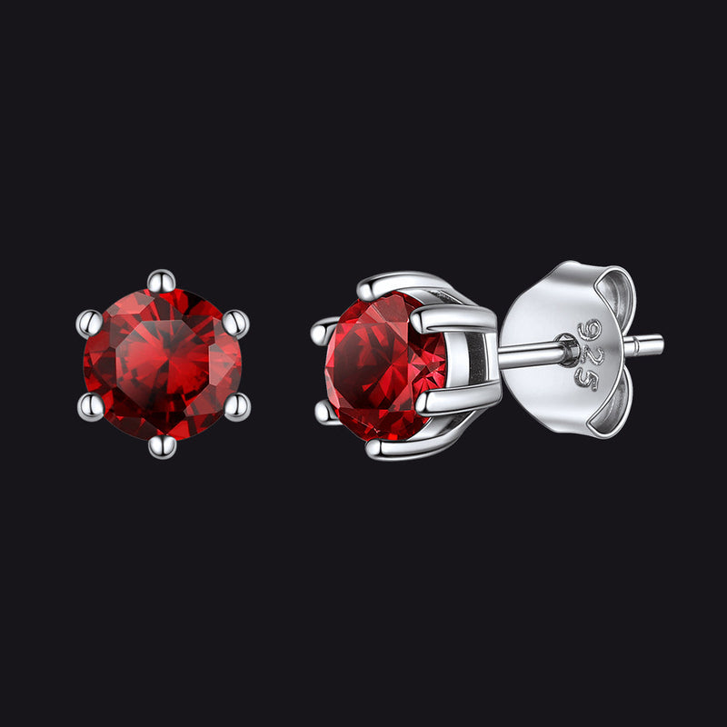 925 Sterling Silver Birthstone Stud Earrings for