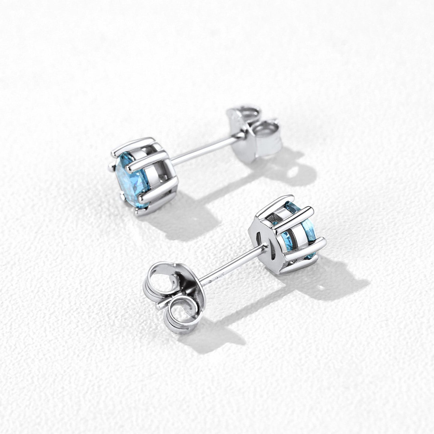 925 Sterling Silver Birthstone Stud Earrings for