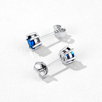 925 Sterling Silver Birthstone Stud Earrings for