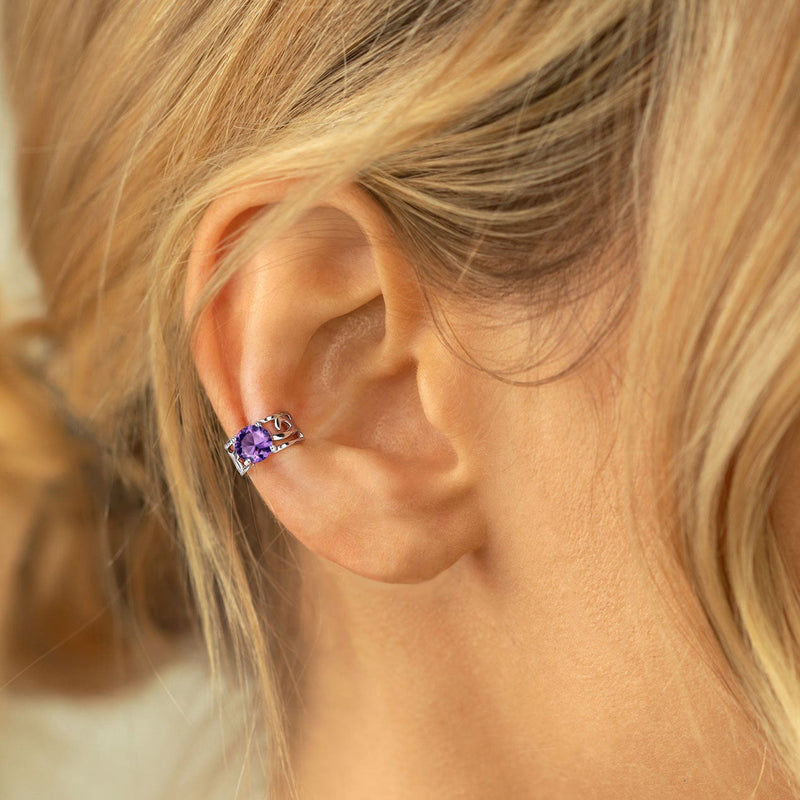 Sterling Silver Celtic Birthstone Ear Cuffs Earrings for