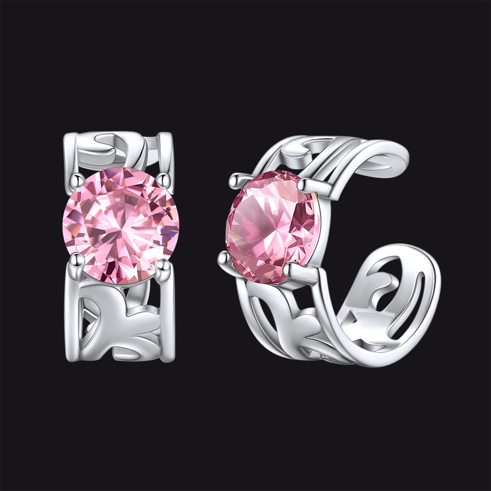 Sterling Silver Celtic Birthstone Ear Cuffs Earrings for