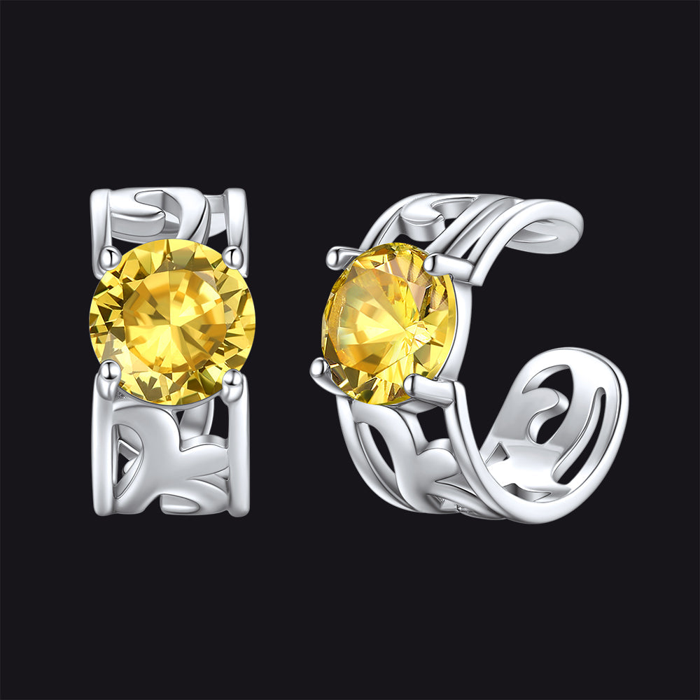 Sterling Silver Celtic Birthstone Ear Cuffs Earrings for