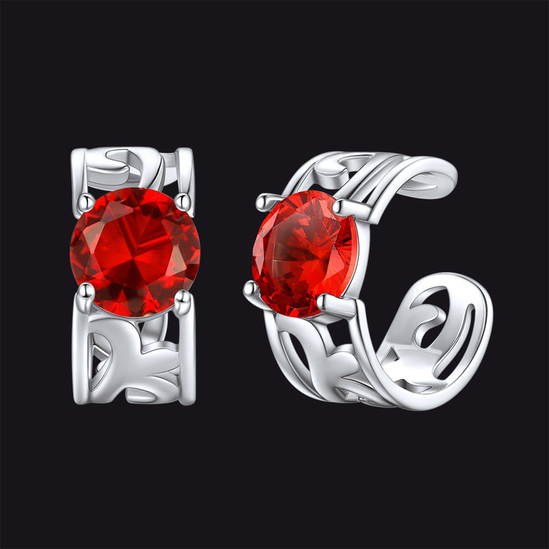 Sterling Silver Celtic Birthstone Ear Cuffs Earrings for