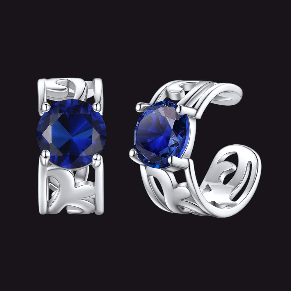 Sterling Silver Celtic Birthstone Ear Cuffs Earrings for