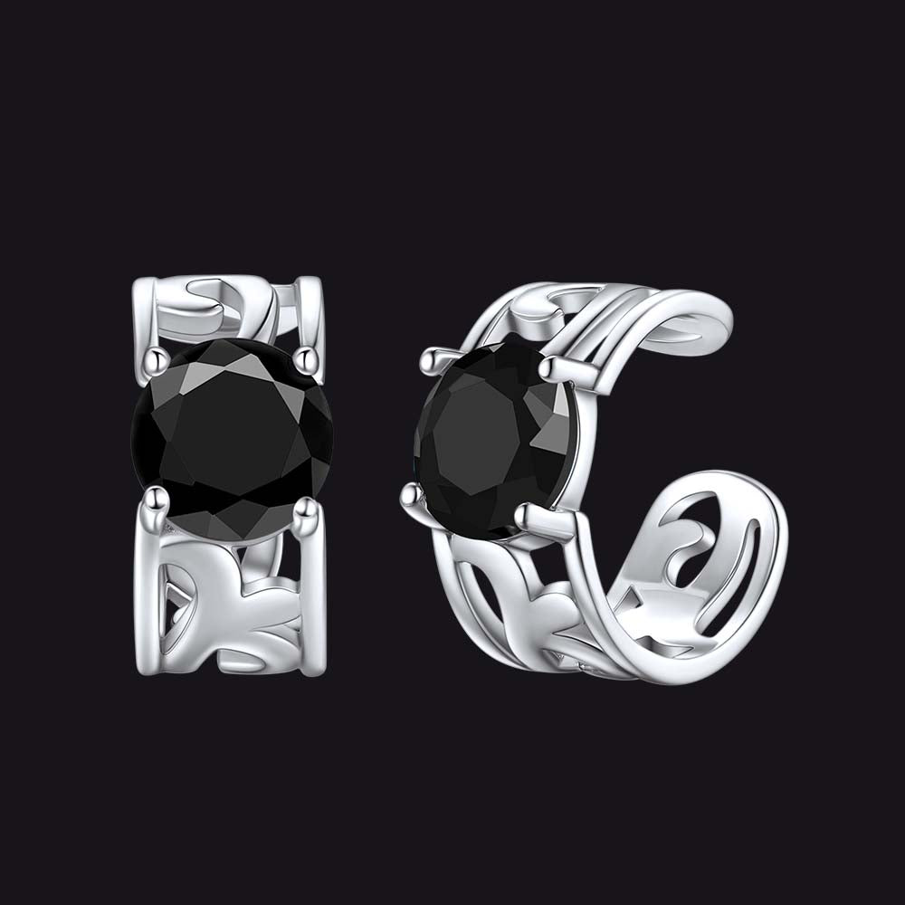 Sterling Silver Celtic Birthstone Ear Cuffs Earrings for