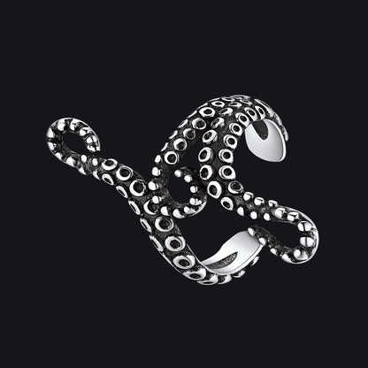 Sterling Silver Octopus Ear Cuff Earrings for