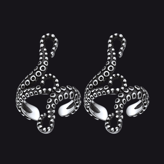 Sterling Silver Octopus Ear Cuff Earrings for