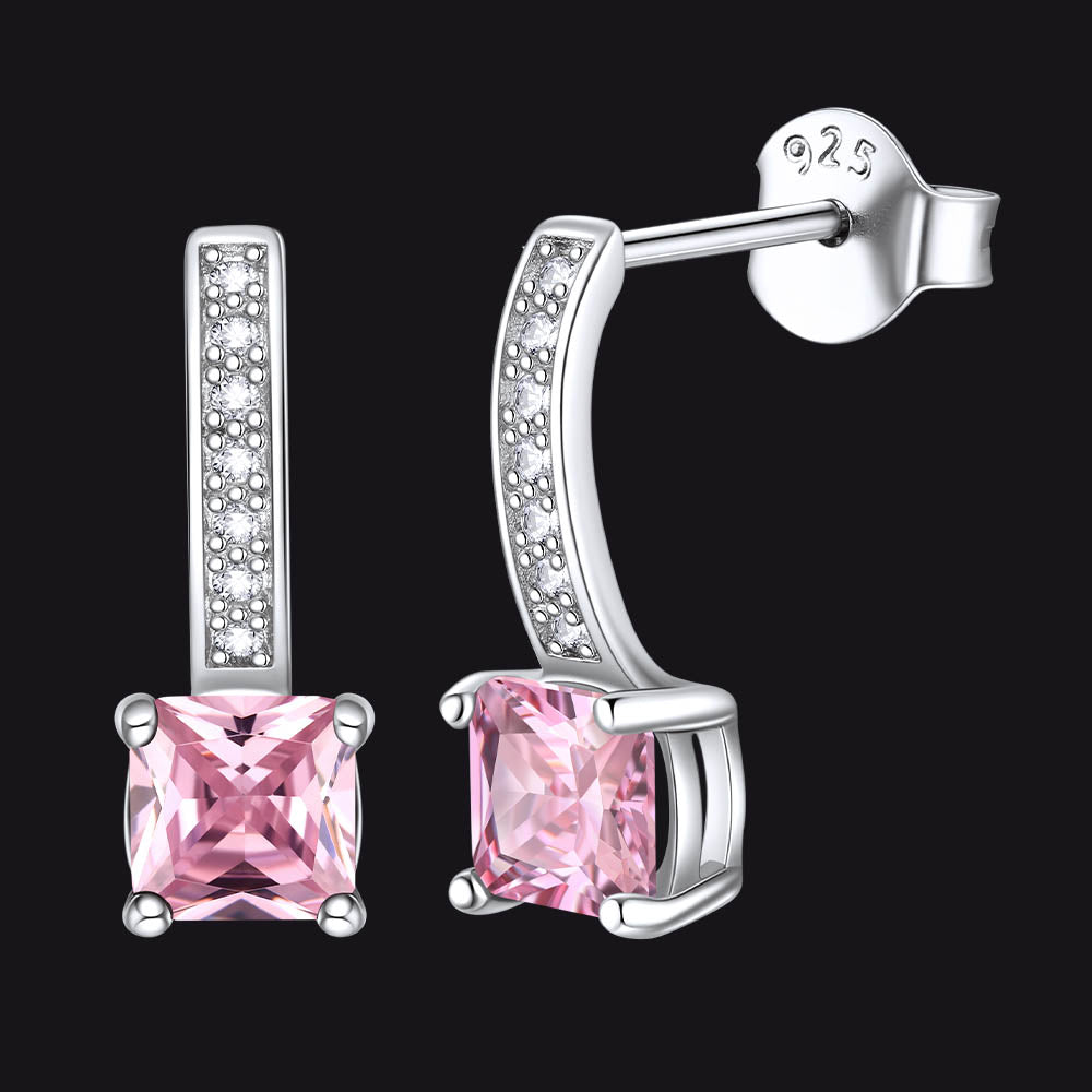 Dainty Birthstone Stud Drop Earrings for in Sterling Silver
