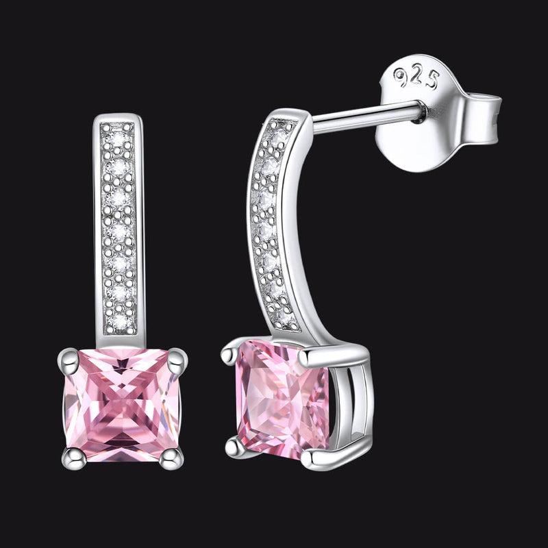 Dainty Birthstone Stud Drop Earrings for in Sterling Silver