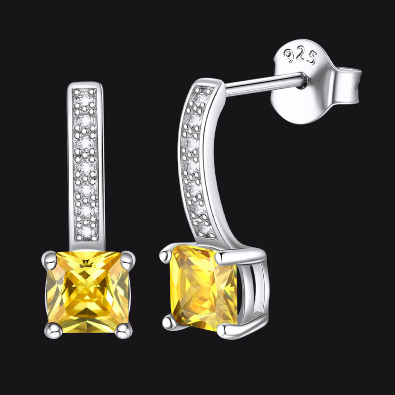 Dainty Birthstone Stud Drop Earrings for in Sterling Silver