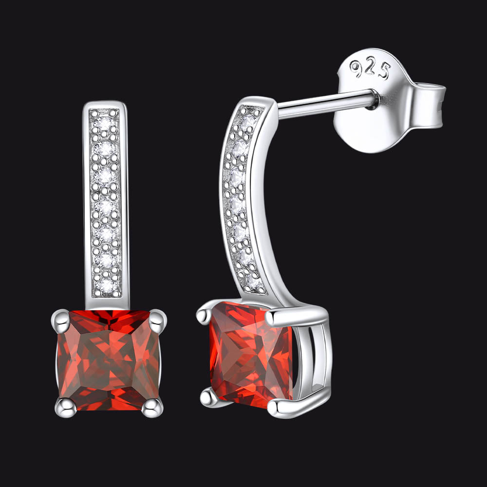Dainty Birthstone Stud Drop Earrings for in Sterling Silver