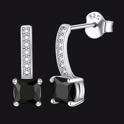 Dainty Birthstone Stud Drop Earrings for in Sterling Silver