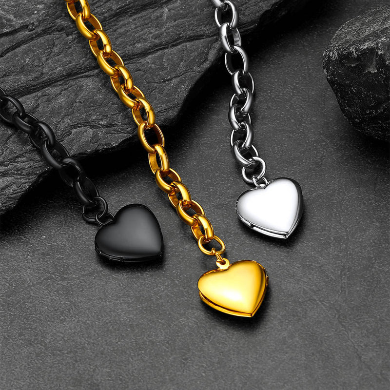 Personalized Heart Picture Locket Bracelet for Girlfriend