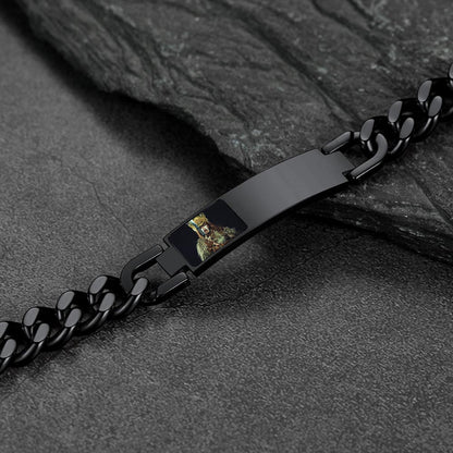 Personalized Nameplate Cuban Link Chain Bracelet With Picture for