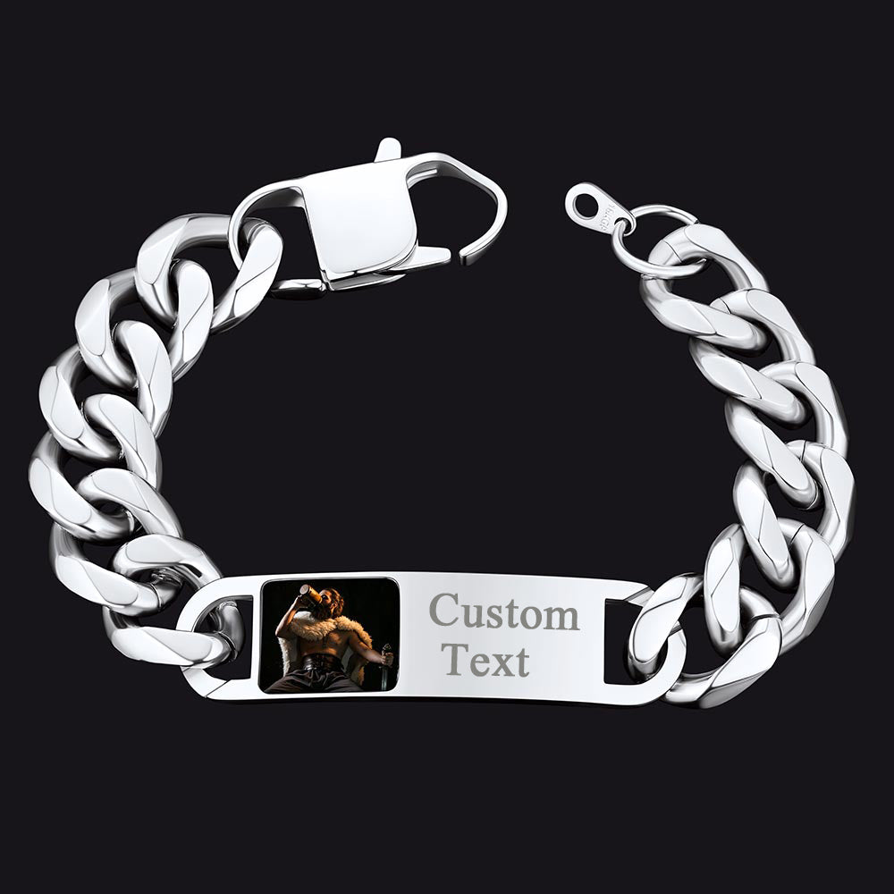 Customized Photo Cuban Chain Link Bracelet for