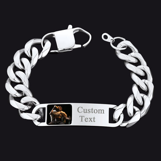 Customized Photo Cuban Chain Link Bracelet for