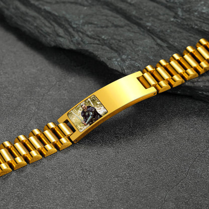 Customized Bar Watch Strap Chain Bracelet With Picture for