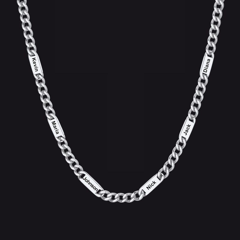 Customized Engraved Cuban Chain Name Link Necklace for