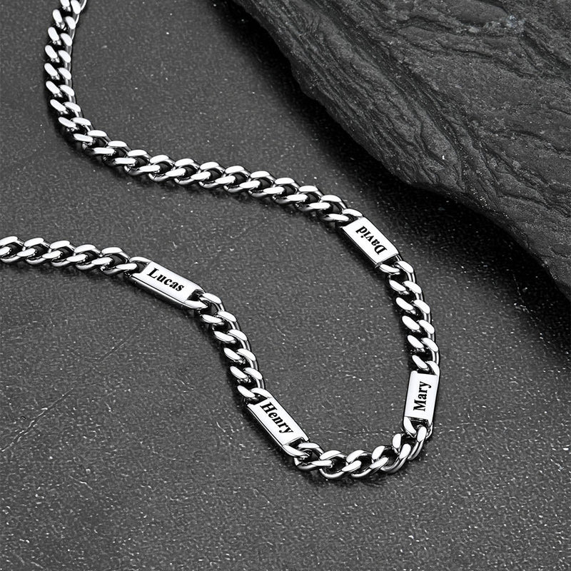 Customized Engraved Cuban Chain Name Link Necklace for
