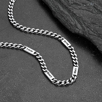 5/7mm Engraved Name Cuban Chain & Bracelet Gift Set for