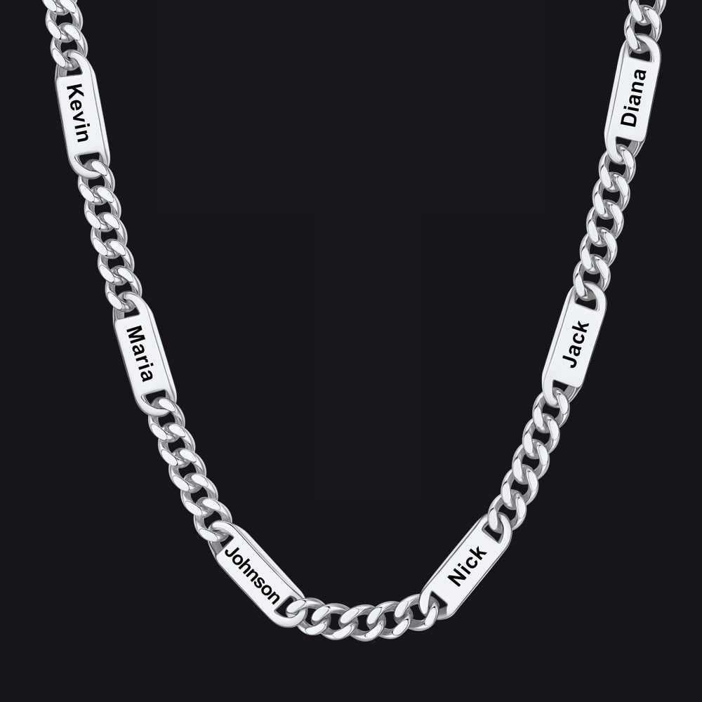 Customized Engraved Cuban Chain Name Link Necklace for