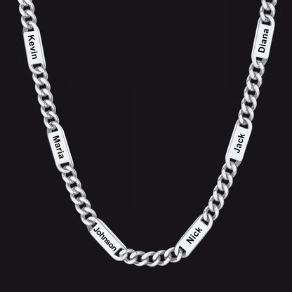 Customized Engraved Cuban Chain Name Link Necklace for
