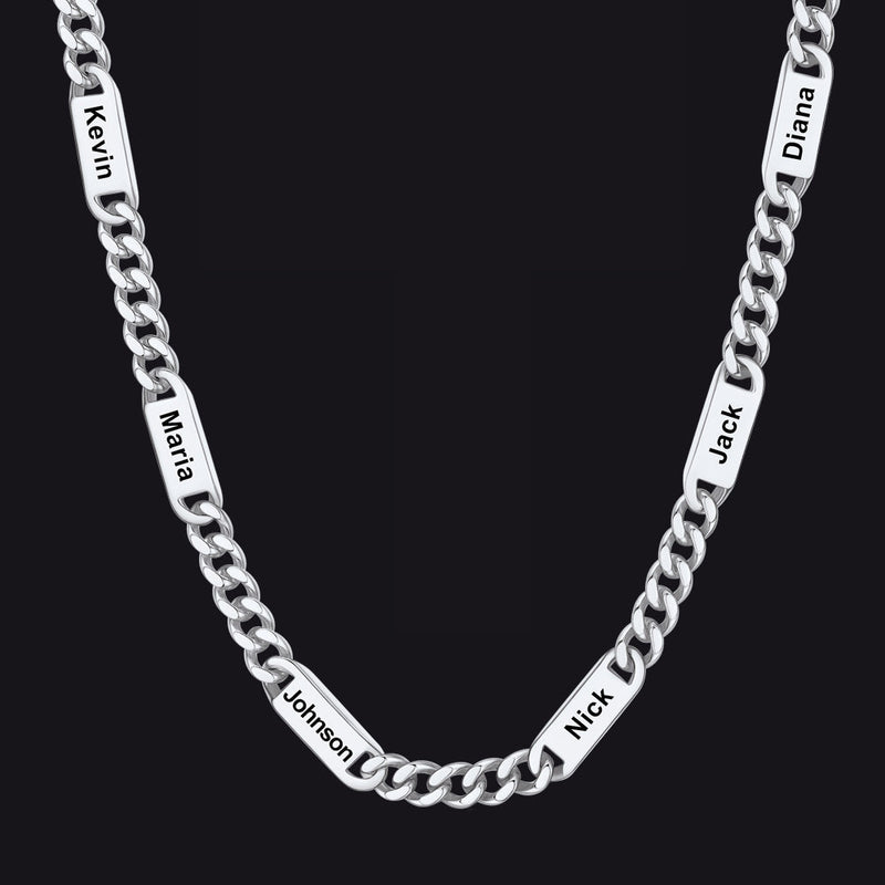 Customized Engraved Cuban Chain Name Link Necklace for