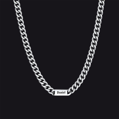 Customized Engraved Cuban Chain Name Link Necklace for
