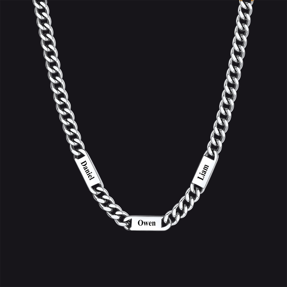 Customized Engraved Cuban Chain Name Link Necklace for