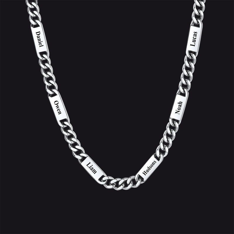 Customized Engraved Cuban Chain Name Link Necklace for