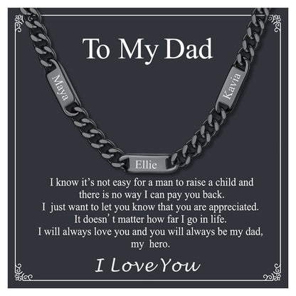 Customized Engraved Cuban Chain Name Link Necklace for