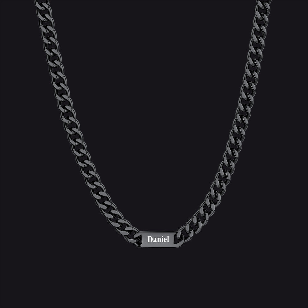 Customized Engraved Cuban Chain Name Link Necklace for