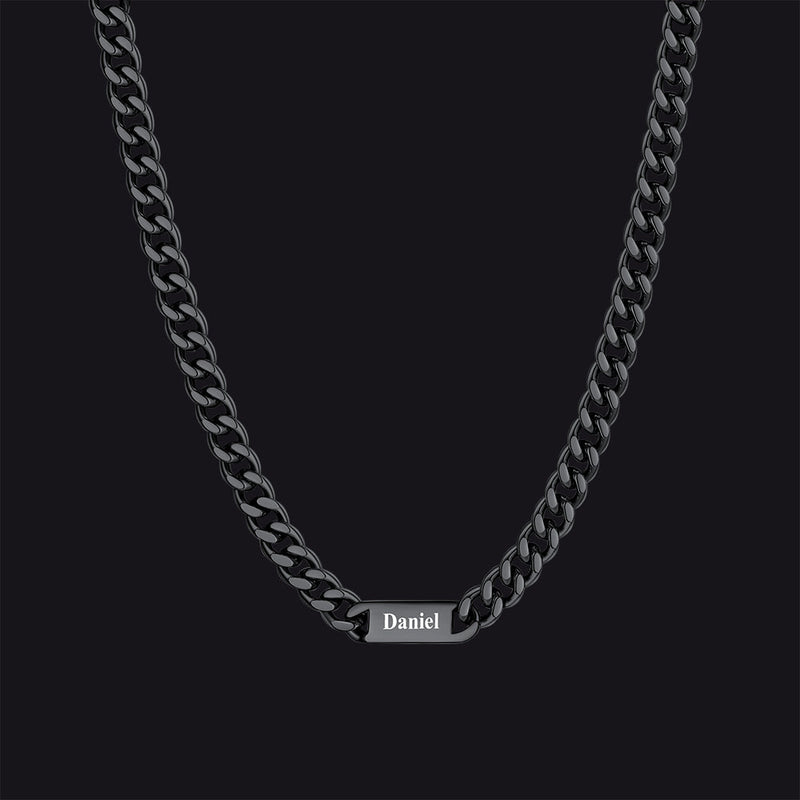 Customized Engraved Cuban Chain Name Link Necklace for