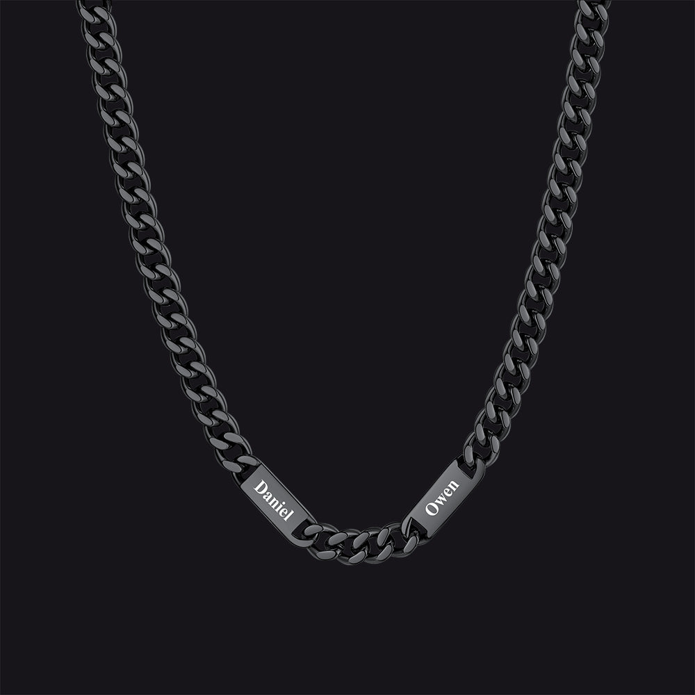 Customized Engraved Cuban Chain Name Link Necklace for