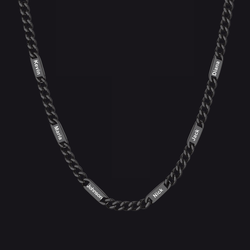 Customized Engraved Cuban Chain Name Link Necklace for