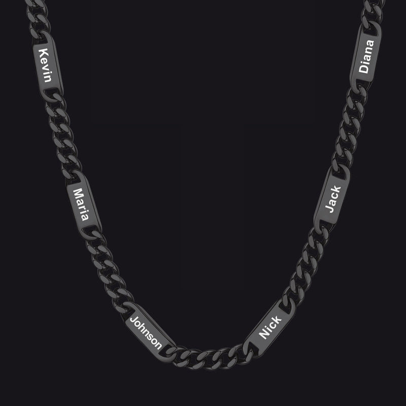 Customized Engraved Cuban Chain Name Link Necklace for