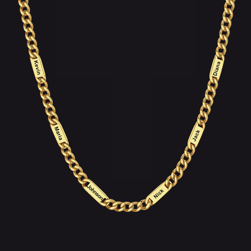 Customized Engraved Cuban Chain Name Link Necklace for
